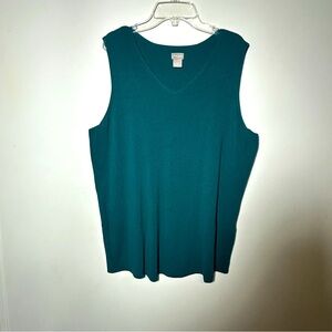 Chico’s Sleeveless Tank Sweater V Neck Top Size 2 (L) Office Travel Casual